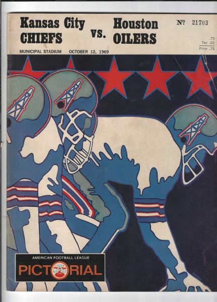 1969 KC Chiefs vs. Houston Oilers AFL Football Program