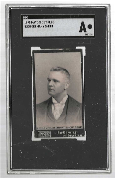 1895 Mayo Cut Plug - Germany Smith * Cincinnati Reds - SGC Graded Authentic Tobacco Card