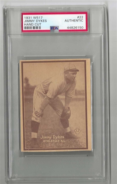 1931 Jimmy Dykes (Philadelphia A's)) W517 PSA Graded Authentic Baseball Card