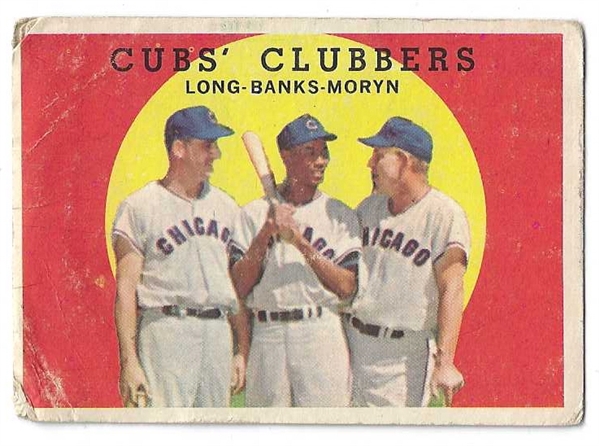 1959 Cubs Clubbers - Long, Banks & Moryn - Topps Baseball Card