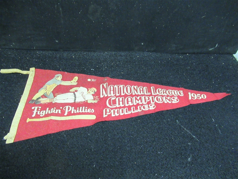 1950 Philadelphia Phillies Whiz Kids NL Champions Plush Felt Pennant