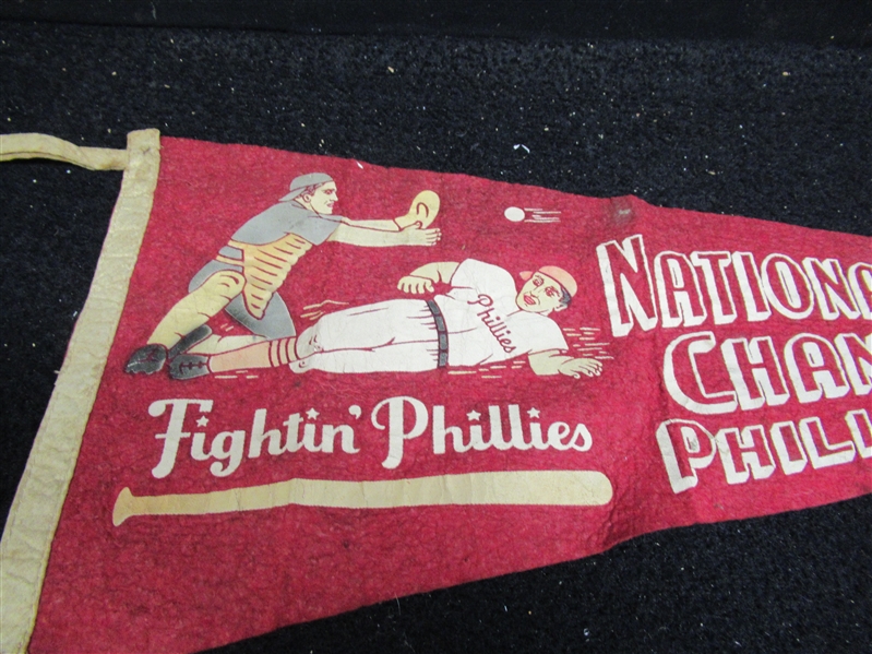 1950 Philadelphia Phillies Whiz Kids NL Champions Plush Felt Pennant
