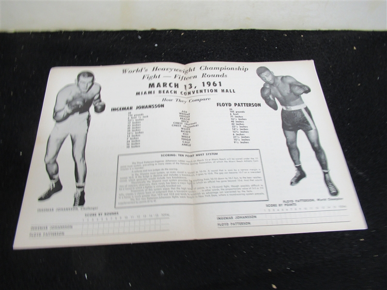 1959 Johansson vs. Patterson Heavyweight Championship Fight Program #3 With Autographs