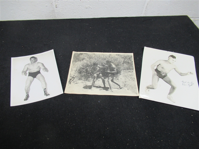 1940's - 1950's Boxing & Wrestling Lot of (3) Photos