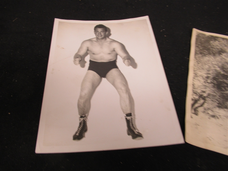 1940's - 1950's Boxing & Wrestling Lot of (3) Photos