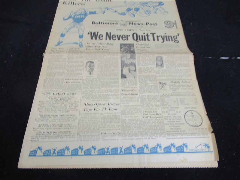 1959 Baltimore News Post We Never Quit Trying 