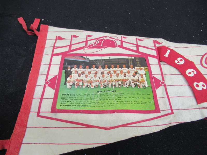 1968 Philadelphia Phillies Full Size Color Team Picture Pennant