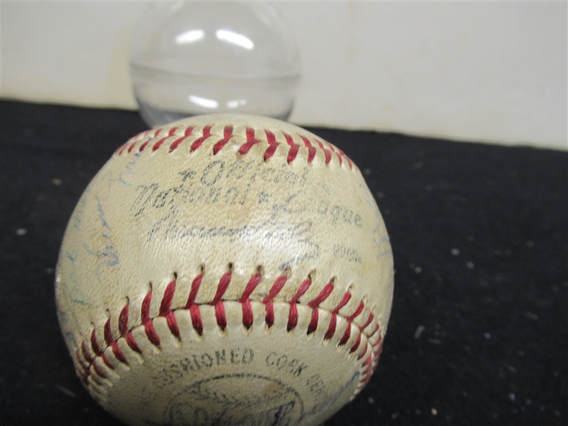 1956 Pittsburgh Pirates (NL) Autographed Baseball With (20) Signatures - Clemente & Mazeroski Not Included