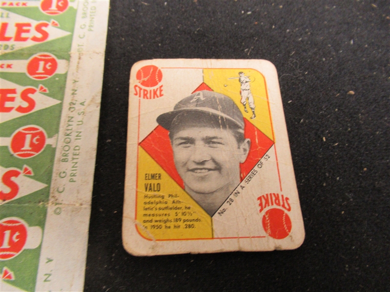 1951 Topps Red Back Lot of Wrapper & Card