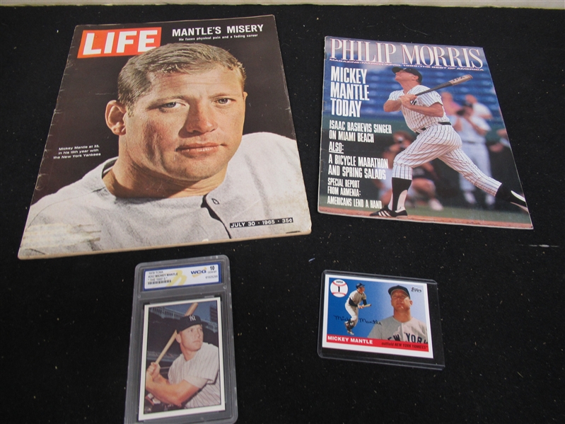 Mickey Mantle Lot of (4) Items
