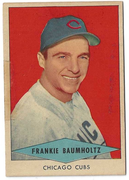 1954 Frank Baumholtz (Chicago Cubs) Red Heart Baseball Card