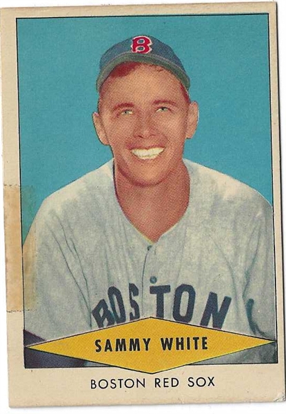 1954 Sammy White (Boston Red Sox) Red Heart Baseball Card