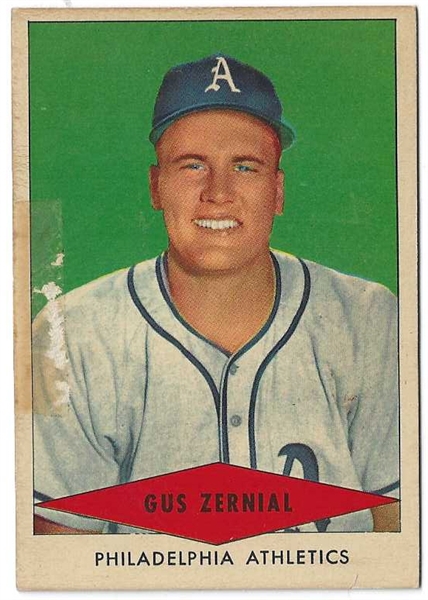 1954 Gus Zernial  (Phila. A's) Red Heart Baseball Card