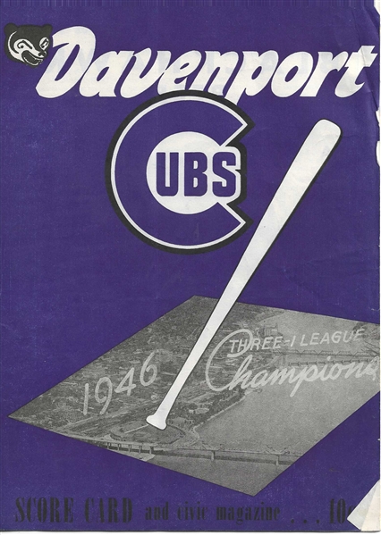 1947 Davenport Cubs Official Minor League Program