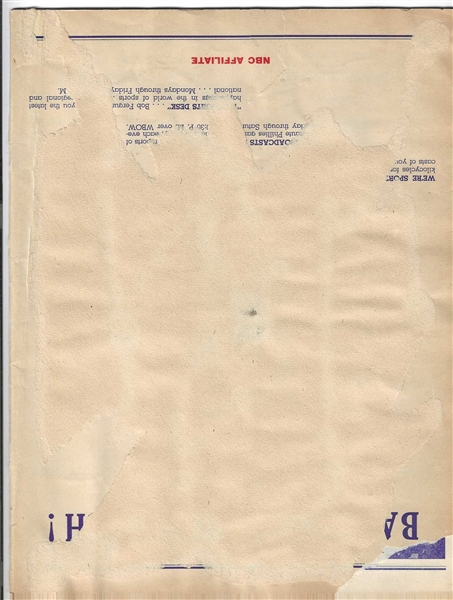 1947 Terre Haute Phillies Minor League Program 