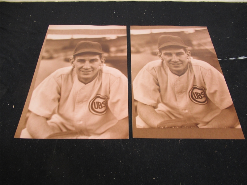 1940's Albert Kinsey (Des Moines Cubs) Lot of (2) Large Sepia Toned Photos - 2nd Generation
