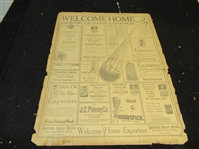 1931 Beaumont Exporters (Texas League) Welcome Home From City Advertisers Newspaper Display Piece