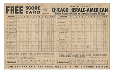 1950 MLB All-Star Game Generic Scorecard Issued by The Chicago Herald American 