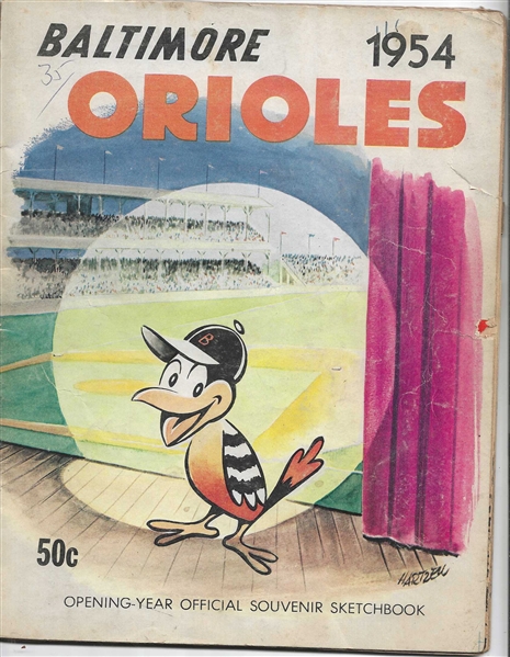 1954 Baltimore Orioles - 1st Year Inaugural Yearbook 
