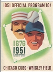 1951 Chicago Cubs vs Boston Braves Official Program at Wrigley Field
