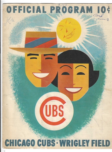 1956 Chicago Cubs vs. St. Louis Cardinals Official Program at Wrigley Field