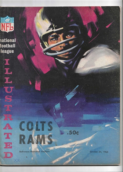 1965 Baltimore Colts vs LA Rams (NFL) Official Program at Baltimore