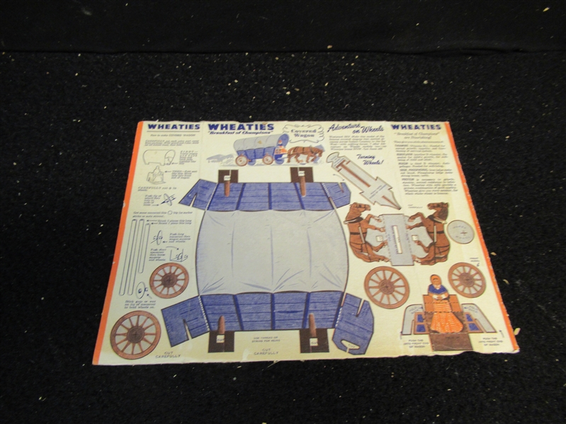 1950's Wheaties Back Panel - Adventures on Wheels Series - Covered Wagon