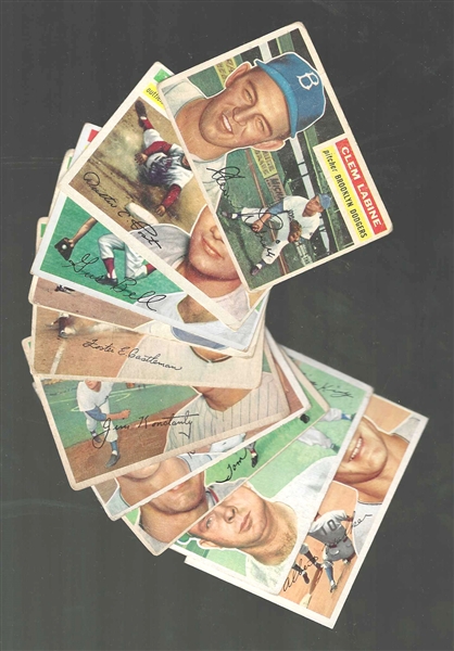 1956 Topps Baseball Cards Lot of (10) 