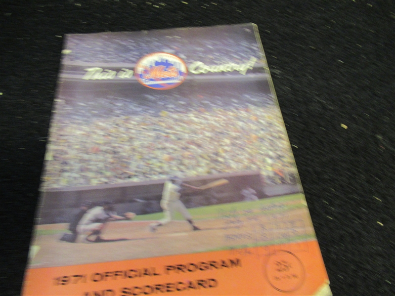 1971 NY Mets Program vs. Astros at Shea Stadium with Ticket Stub 