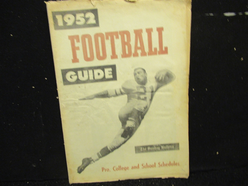 1952 Philadelphia Bulletin Pro & College Football Guide Paper