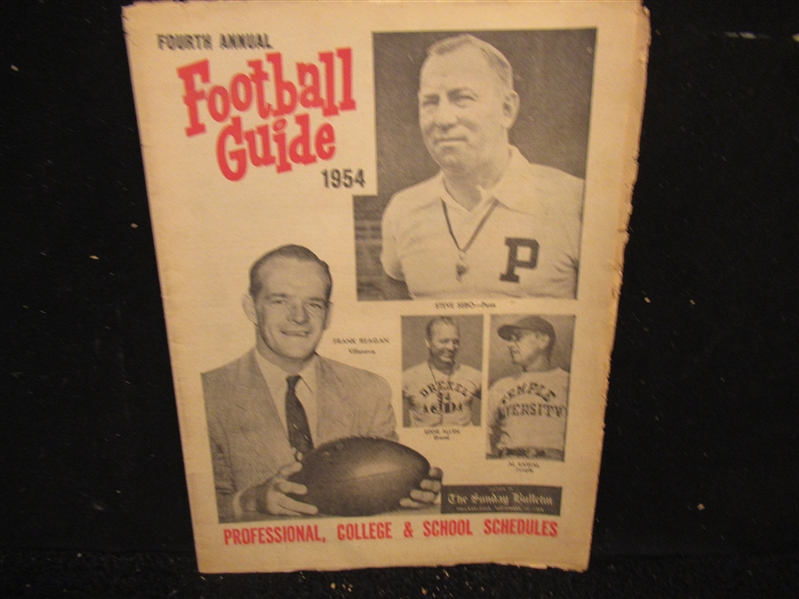 1954 Philadelphia Bulletin Pro & College Football Guide Paper