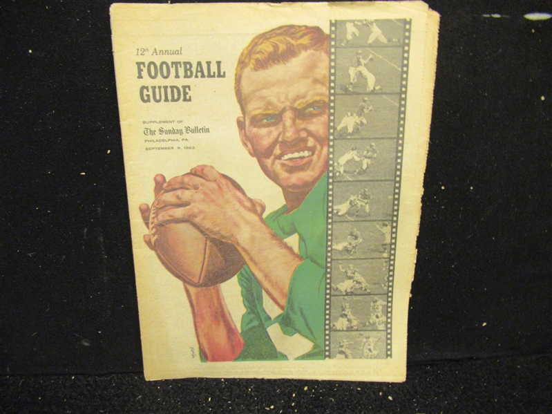1962 Philadelphia Bulletin - Sonny Jurgensen Cover - Pro & College Football Guide
