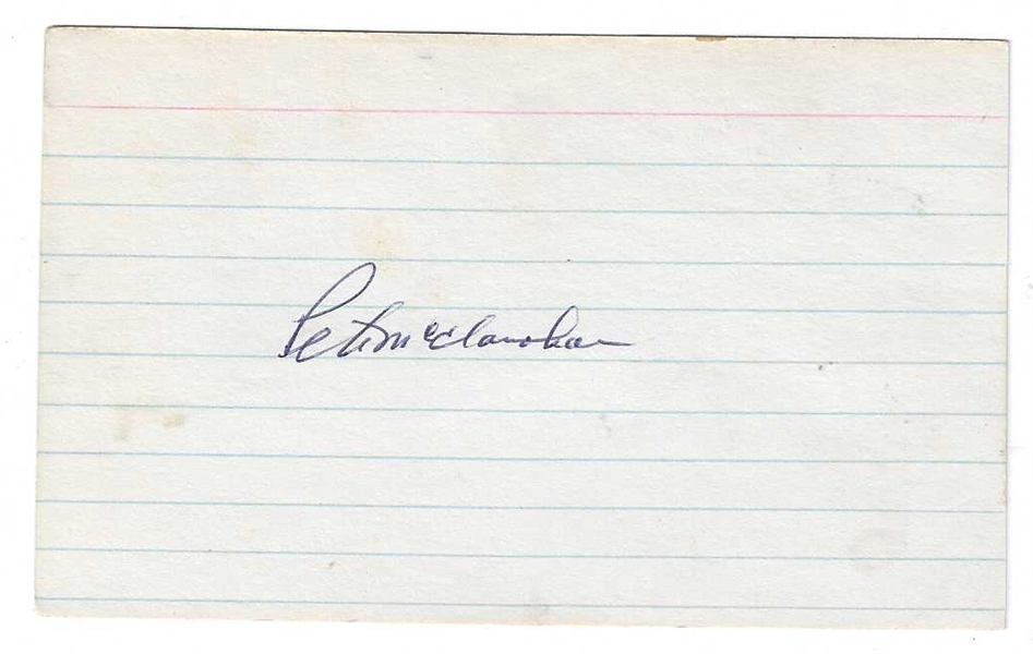 Pete McClanahan - 1931 Pittsburgh Pirates - Autographed Index Card