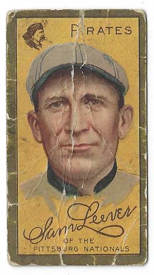 1911 Sam Leever (Pittsburgh Pirates)  T205 Gold Border Tobacco Card