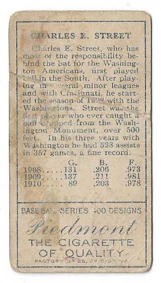 1911 Gabby Street (Washington Senators)  T205 Gold Border Tobacco Card 