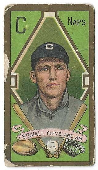 1911 George Stovall  (Cleveland Indians) T205 Gold Border Tobacco Card 