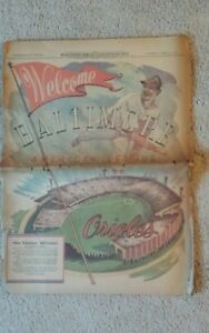 1954 Baltimore Orioles - Welcome Newspaper Section - Awesome Presentation 