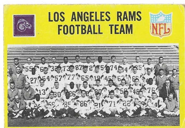 1964 LA Rams Team -  Philadelphia Gum Football Card 
