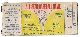 1964 MLB All-Star Game Ticket From Shea Stadium