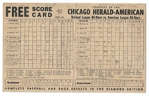 1950 MLB All-Star Game Generic Scorecard Issued by The Chicago Herald American 