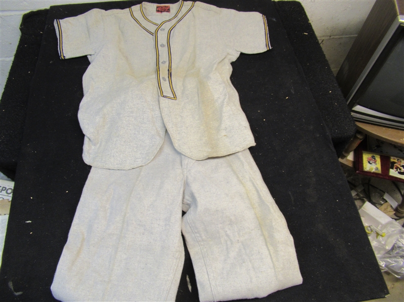 1950's Rawlings Wool Baseball Uniform - Youth Size