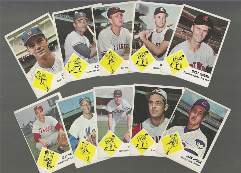 1963 Fleer Baseball Card Lot of (10) - Decent Cards