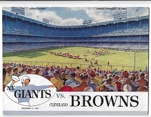 1959 NY Giants (NFL) vs Cleveland Browns Official Game Program