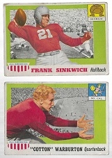 1956 Topps Football Cards Lot of (18) With (2) 1955 Topps All-Americans