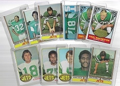 1967 - 1976 NY Jets (NFL) Lot of (11) Topps Football Cards - Better Grade