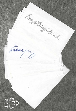 St. Louis Browns Autographed Index Cards - Lot of (14)
