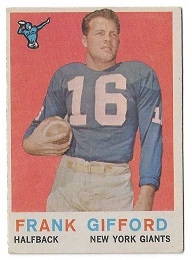 1959 Frank Gifford (Pro Football HOF) Topps Football Card