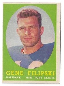 1958 Gene Filipski Topps Football Card