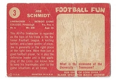 1958 Joe Schmidt (Pro Football HOF) Topps Football Card - #2