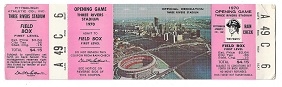 1970 Three Rivers Stadium (Pittsburgh Pirates) Opening Day Ticket 